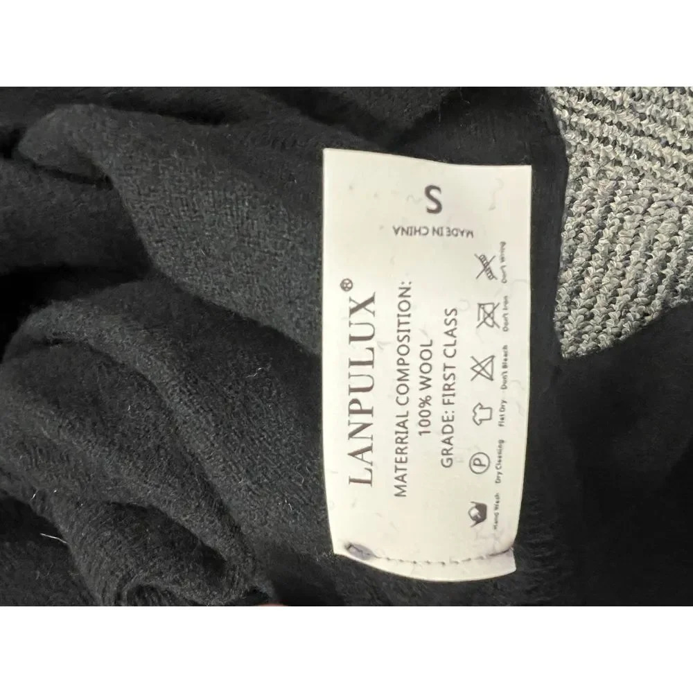 Lanpulux Luxury Knit Black Sweater Wool Woman’s Small NWT - Picture 6 of 6